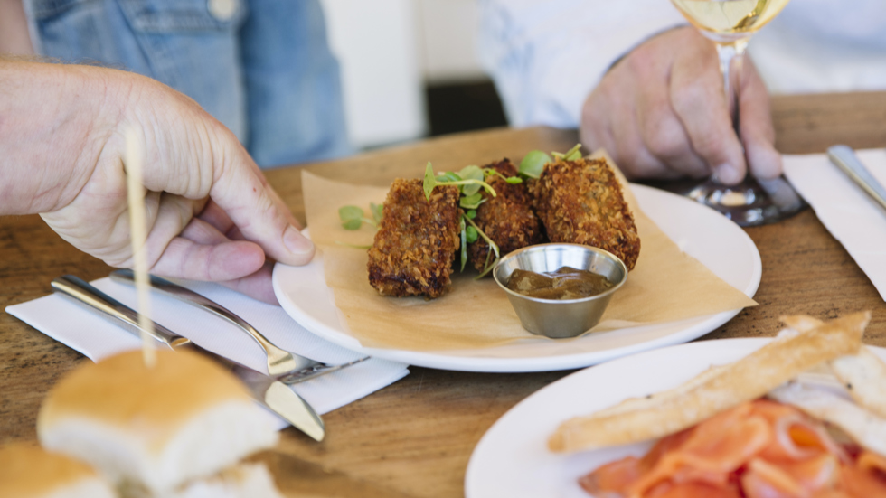 A selection of dishes served at Furneaux Lodge in the Marlborough Sounds, New Zealand.